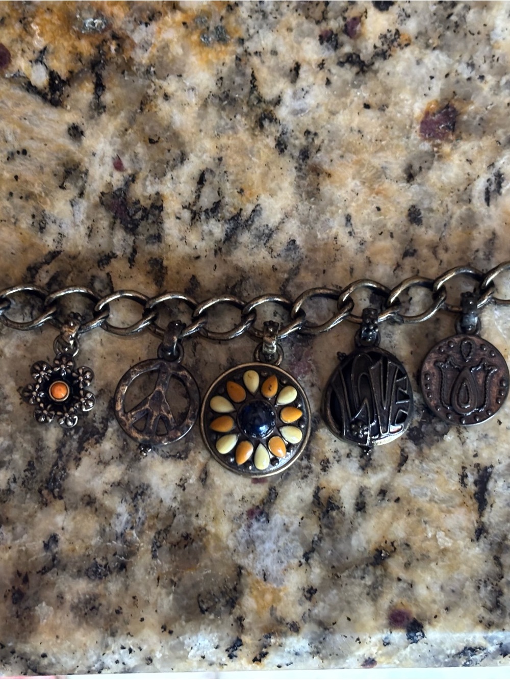 Vintage Y2K Lucky Brand Silver-Tone Charm Bracelet